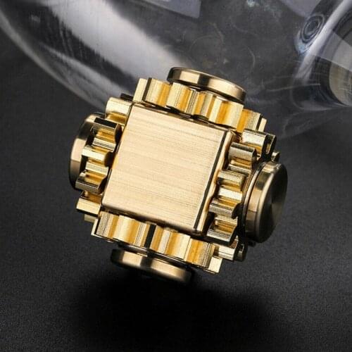 Fingertip gyro gear linkage cube pure coppers finger toy gift decompression adult gyro mechanical 1 B8N7