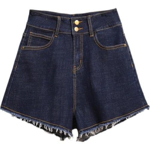 Wide-Legged Denim Plus Size 5Xl Large Fashion Zevity Basic High Waist Summer WomenS Casual Cycling Clothing Sports Shorts 2021