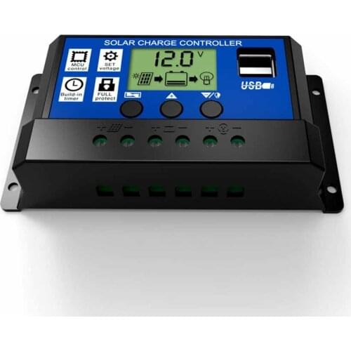 ALLEMJORES 12V 24V 30A Auto Solar charger controller PMW LCD Diaplay Dual USB High Quality Solar Controller 2pcs/Lot