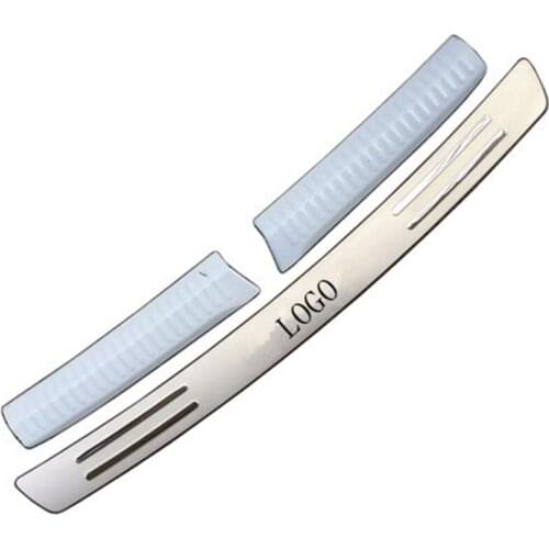 Rear styling stainless steel Rear Bumper door cover inside and outside door sill plate For 2013 -2018 Skoda Rapid Car styling