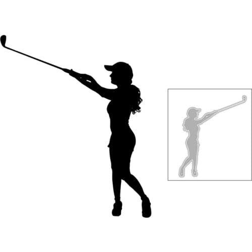 2020 New Hot Hat DIY Girl Hair Play Sports Golf Club Cue Ball Silhouette Metal Cutting Dies and For Scrapbooking Foil No Stamps