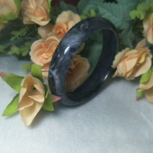 Wholesale High Quality Natural Jade Bangles Grade A Pure Natural Stone Black and Black white Bracelet Fine Jade Jewelry