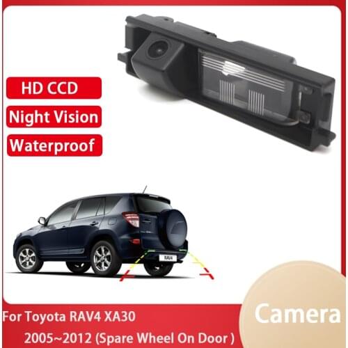 Car Reverse Parking Camera For Toyota RAV4 XA30 2005 ~ 2012 (Spare Wheel On Door ) CCD Full HD Night Vision Rear View Camera