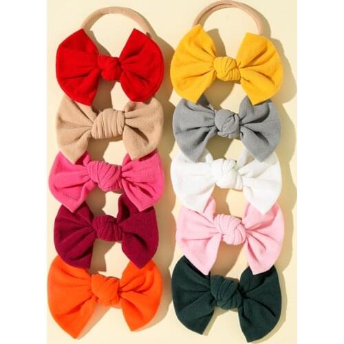 10Pcs Baby Headband Bow Headbands For Girl Cute HeadBand Thin Nylon Hairband Newborn Kids Toddler Hair Accessories Spring Summer