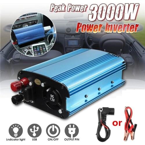 Car Inverter 3000W DC 12/24/48/60V To 220V Solar Power Inverter Converter For Road Trips Vacations Outdoors Car Truck