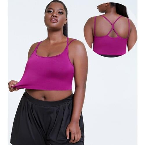 Plus Size Cross-Back Wirefree Sports Bras Women Quick-Dry Shockproof Yoga Bra Female Fitness Athletic Tops L-4XL Camisole