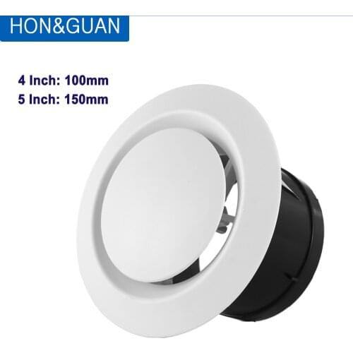4''6'' ABS Adjustable Air Vent Round Soffit Exhaust Outlet for Window Ceiling Ventilation for Home Kitchen Bathroom Household