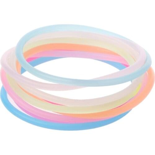 10PCS Night Luminous Bracelets Wristband Gummy Silicone DIY Rubber Hairbands Dropshipping