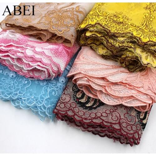15-25cm width, 5Yards Random Styles Mesh Embroidered Flower Lace Fabric Trims for Clothes Curtain Sofa Decoration lace Ribbon