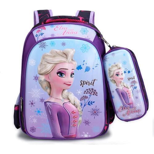 Disney elementary school schoolbag girls children pencil box boys lightening cartoon bag ridge protection waterproof backpack