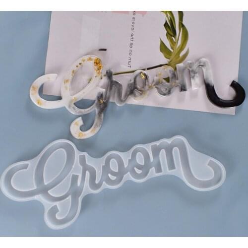 DIY Silicone English Blessing Letter Groom Wedding Craft Decor Doorplate Mold DIY Silicone Mold Fondant Mold Cake Silicone Tools