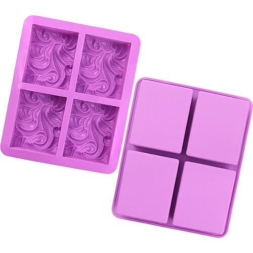 DIY Handmade Silicone Soap Molds Clouds Shape 4 Cavity Rectangle Wave Aroma Soap Making Mousse Cake Moulds Cake Decorating Tools