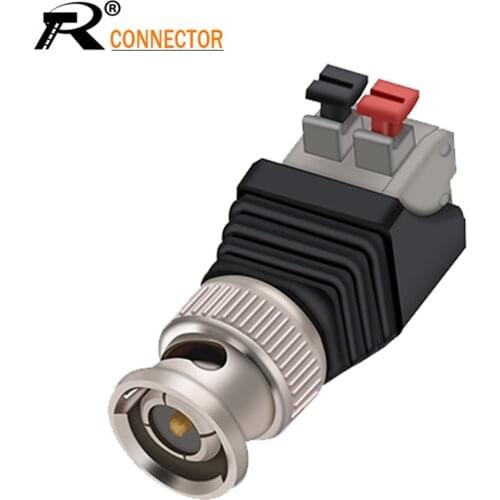 R connector 1pc Terminal Camera CCTV BNC male UTP Video Balun Connector Cable Adapter Plug Pressed connected for CCTV Camera