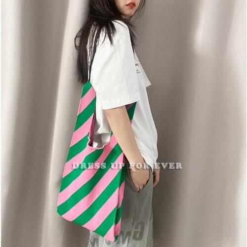 Clash Color Plaid Twill Shoulder Wrist Underarm Bag Wool Woven Large Capacity Retro Chic Tote Handbag Womens Street Snap Travel