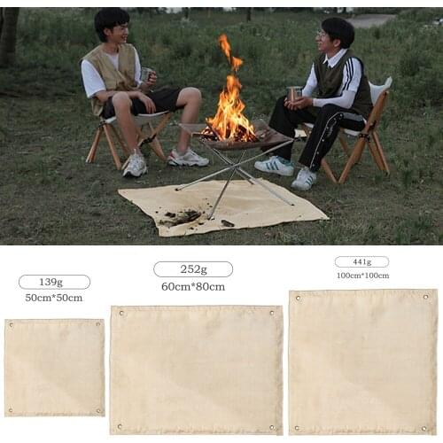 Outdoor Camping Fireproof Mat Grill Stove Mat Portable Folded Barbecue And Picnic Mats Camping Hiking BBQ Picnic Equipment