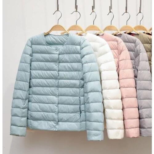 Ultra Thin Down Jacket Women Large Size Pink Womens Lightweight Down Jackets Ultra Light White Coat Warm Short Jackets Women