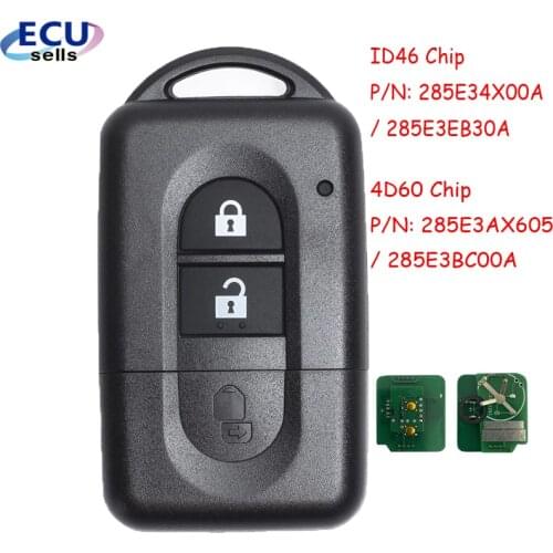 Smart Remote Key for Nissan Juke Navara Micra Xtrail Qashqai Duke 433MHz ID46/4D60 P/N: 285E34X00A,285E3EB30A,285E34X00A