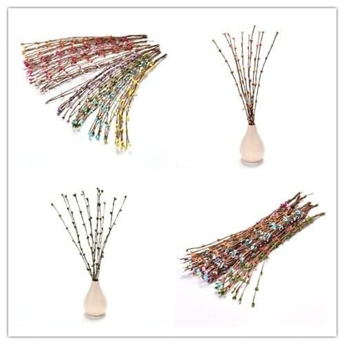 Cheap 10pcs 40cm Bud Artificial Branches Flowers Iron Wire Twigs For Wedding Decoration DIY Scrapbooking Handmade Wreath Flowers