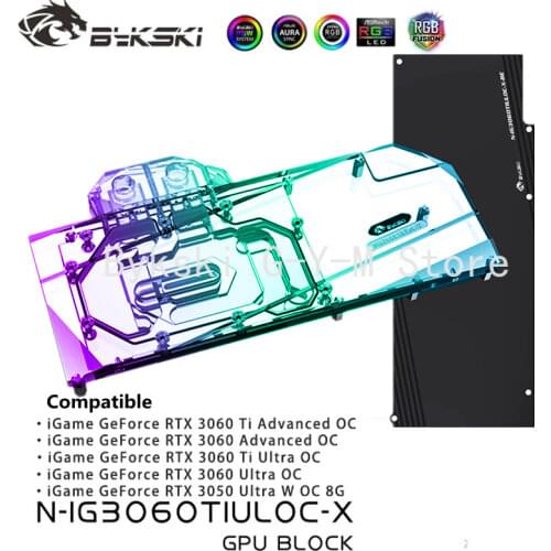 Bykski GPU Water Block For Colorful iGame RTX 3060Ti Advanced /Ultra OC Video Cards,VGA Cooler,PC Cooling ,ARGB N-IG3060TIULOC-X