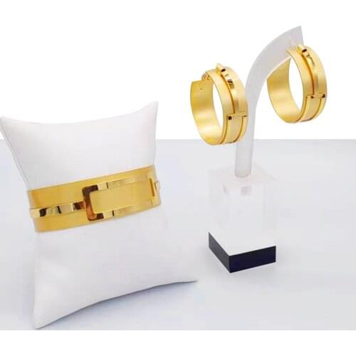 Gold color jewelry sets for women bridal luxury earrings bracelet ring set Indian African wedding ornament gifts