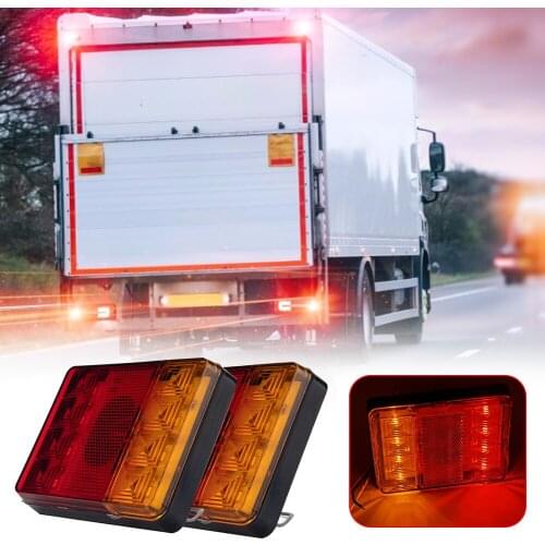 Rear Indicator License Plate Light 7 Pin Plug Socket Kit 8LED Trailer Tail Light Car Lamp Waterproof Taillight Truck Light