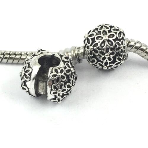 Flowers Clips Locks Beads Stopper Charm European Beads Charms Bracelets & Bangles DIY Jewelry