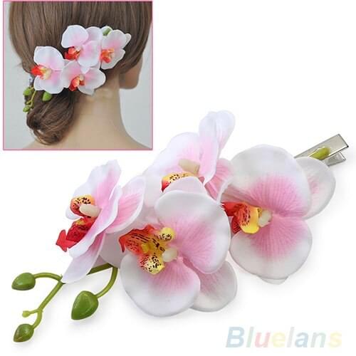 Fashion Womens Multicolored Hair Flower Clip Bridal Hawaii Party Hair Accessories 97XA