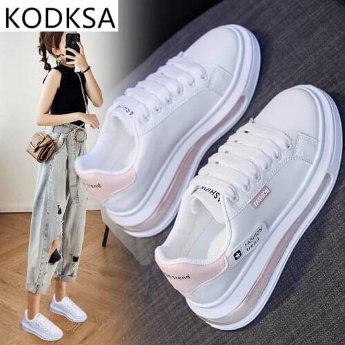 Air Cushion White Shoes Womens Wild Spring and Fall 2021 New Student Shoes Womens Breathable Running Casual Shoes Sneakers