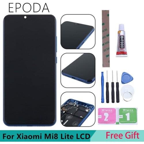 Original for Xiaomi Mi 8 Lite/ Mi 8X LCD Display + Frame Screen Touch Digitizer Assembly LCD Display 10 Point Touch Repair Parts
