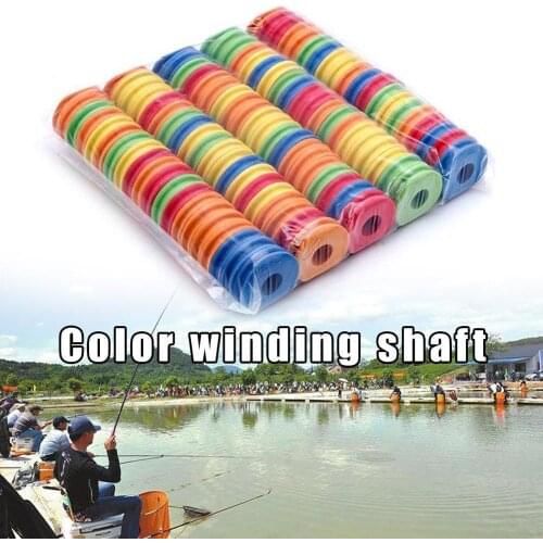 100Pcs/set fishing foam main coil winding board colorful winding shaft wood grain winding coil fishing tackle accessories