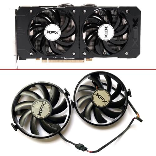 2PCS FDC10U12S9-C 4PIN R9 370 4G Fan For XFX R9 380 380X R9 370 370X RX460 560 R7 350 360 370 Graphics Card Fans FY09010H12LPB