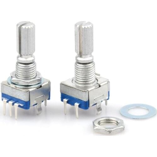 2PCS Plum handle 20mm rotary encoder coding switch / EC11 / digital potentiometer with switch 5 Pin Q