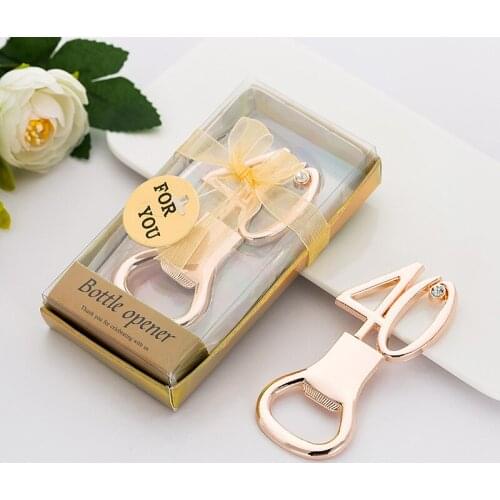 50PCS/LOT adult birthday party souvenir wedding anniversary gifts Age 30 40 30th 40th gold silver metal beer bottle opener