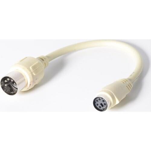 6 Inch in DIN5 at Male to Mini DIN6 PS/2 Female Keyboard Adapter Converter Cable Cord DIN5 5 Pin to MDIN6 6 Pin M/F for PC Linux