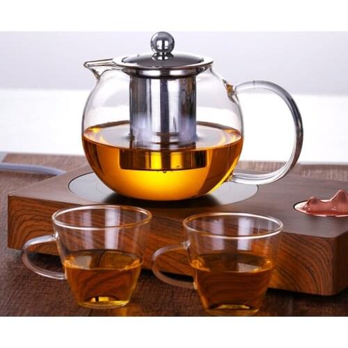 Make teapot heat-resistant filter glass teapot flower tea set teapot stainless steel black tea maker.Water Pots & Kettles