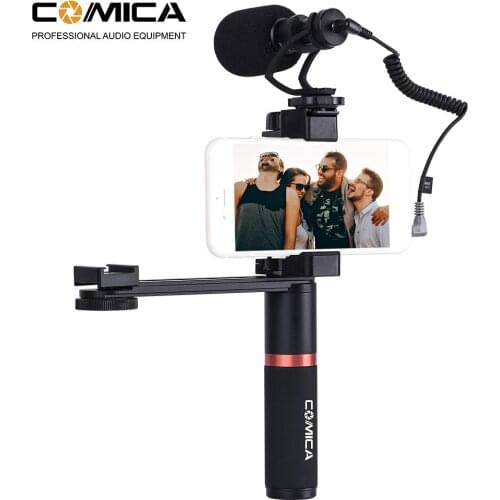 CoMica CVM-VM10-K4 Microphone Mic for phone for iPhone Samsung HUAWEI Xiaomi With 1/4" External Port And Hot Shoe Mount