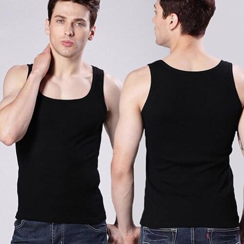 Mens Casual Sleeveless Square Neck Gym Exercise Muscle Slim Sport Vest Top