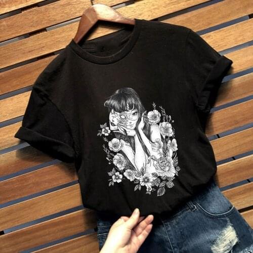 Japan Anime Manga Flower Junji Ito T-Shirt Unisex Short Sleeve Summer Loose Tops