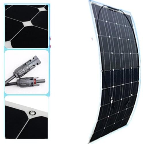 12V 100W Flexible Solar Panel Plate Solar Charger For Car Battery 12V Phone Battery Monocrystalline Cells 18V RU EU US Stock