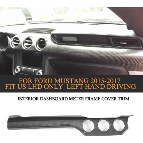 DRY Carbon Interior Dashboard Meter Frame Cover Trim for Ford Mustang GT Coupe 2 Door 2015-2017 Fit US Only Left Hand Driving