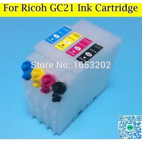 4 Color/Set GC21 Ink Cartridge For Ricoh GC 21 With ARC Chip For Ricoh GX5050N/GX3050SFN/GX3050N/GX3000SFN/GX2500/GX2050N