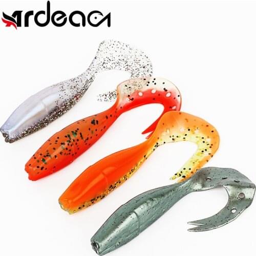 Ardea Soft Lure 4pcs 90mm 7.7g Curly Simulation Silicone Artificial Worm Double Color Swimbait Bait Fishing Tackle