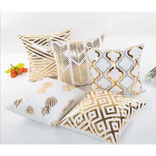 Hot Stamping gold mattress coverings Geometry cotton polyester printed bohemian Life house Pillows cover decoration