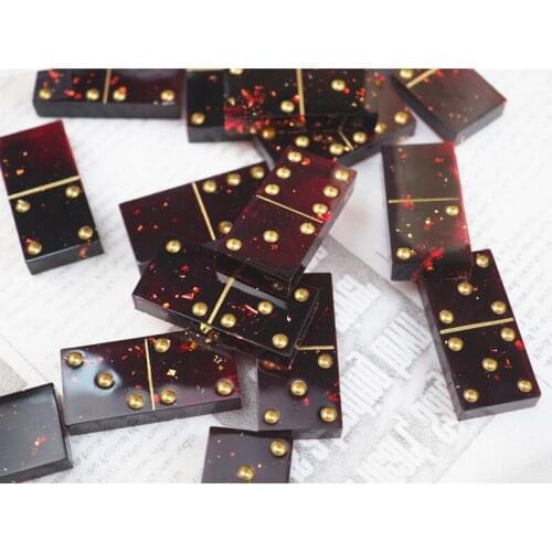 New DIY Silicone Epoxy Resin Handmade Molds Kit Fun Art Crafts For Dominoes Shape SCI88
