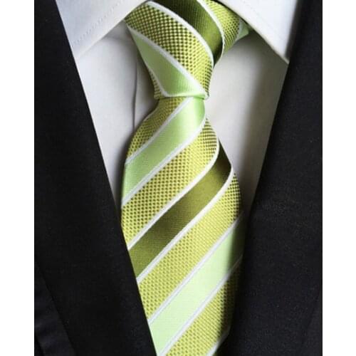 8cm New Design Tie Stylish Wedding Business Young Men Necktie with Green Stripes
