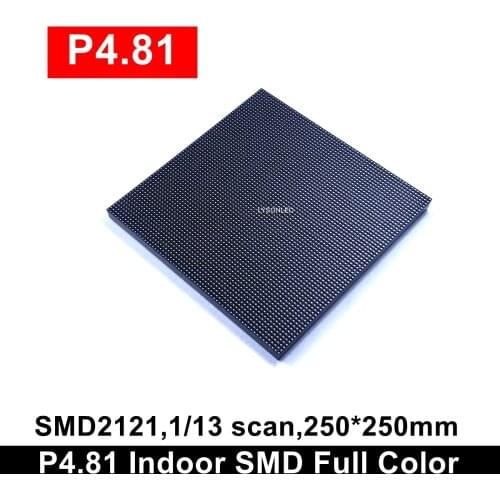 P4.81mm Indoor Rental SMD Full Color Led Module 250x250mm,Broadcasting and Monitoring Room LED Video TV Panel(P3.91 Available)