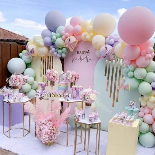 Macaron Rainbow Party Balloon Multicolor Pastel Balloons Garland Wedding Backdrop Decoration 164pc DIY Baby Shwer Birthday Decor