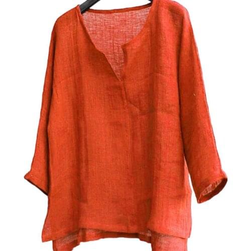 Summer Men Shirts Solid Color Vintage V Neck Long Sleeve Slitting Hem Casual Loose Oversized Shirt Summer Beach рубашка мужская