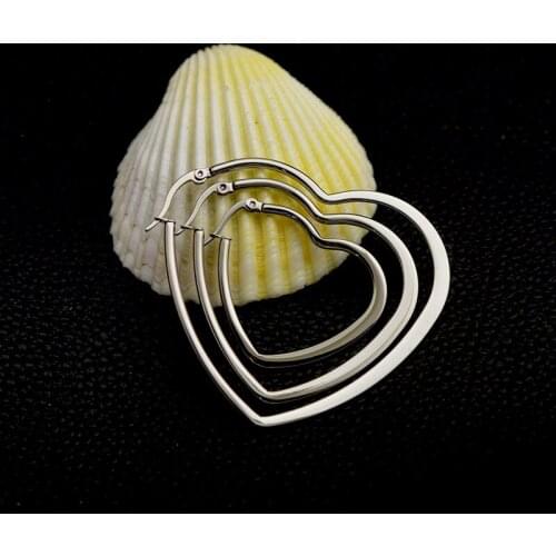 20pcs exaggerated stainless steel Heart Stud Earrings for Women Femme Wedding Party Femme pendientes Brincos