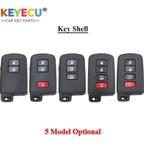 KEYECU Smart Card Remote Car Key Shell Case for Toyota Avalon Camry Hybrid Corolla Highlander RAV4 2012 - 2016, Fob 2 3 4 Button